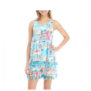 Crown & Ivy Beachside Print Tassel Casual Romper